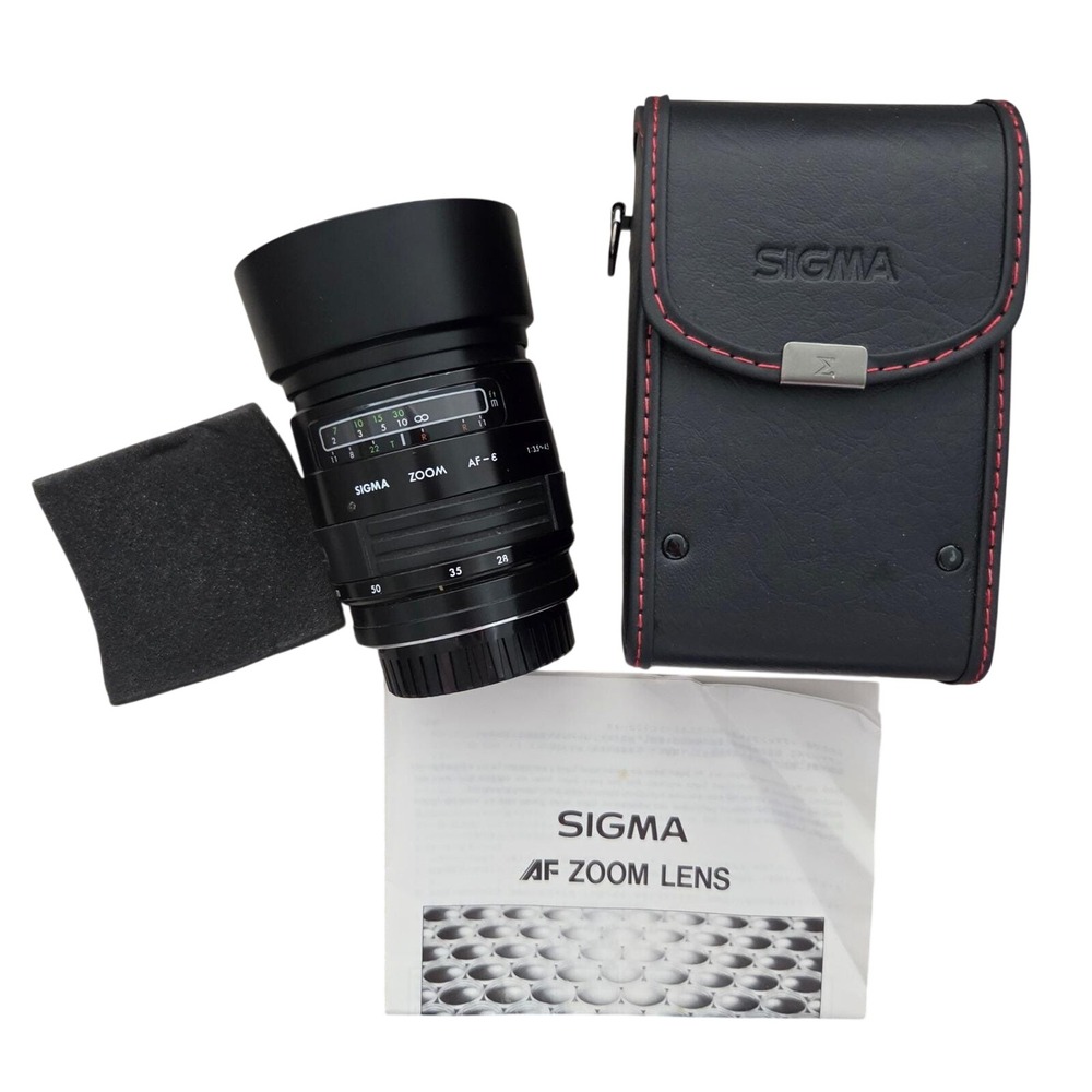Sigma AF Zoom-E 28-70mm f3.5-4.5 Multi-Coated Lens with Case Hood Japan